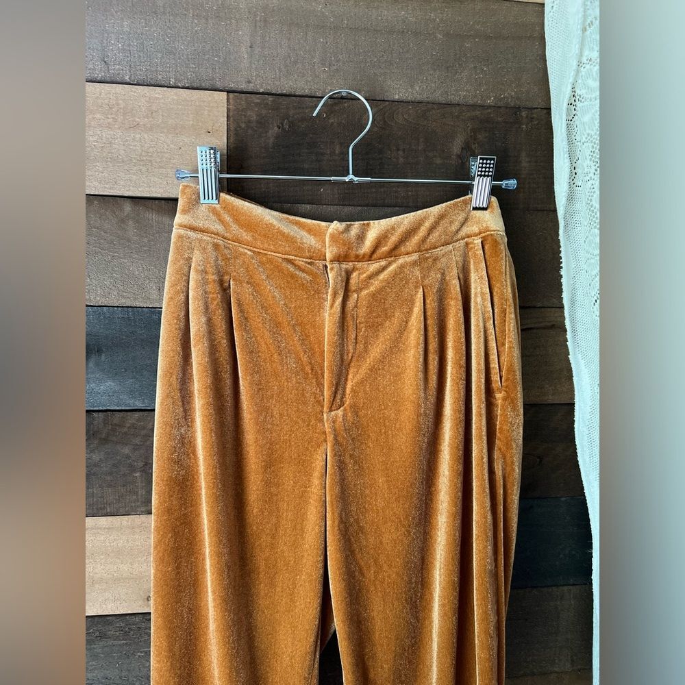 Gap Velvet High Waisted Joggers Brown / Gold Pants Size 2 - Picture 6 of 8